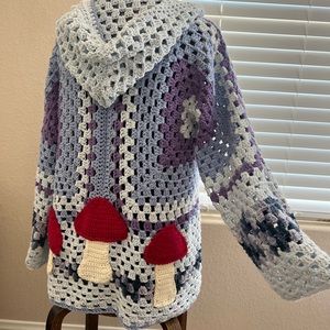 Handmade crochet mushroom sweater